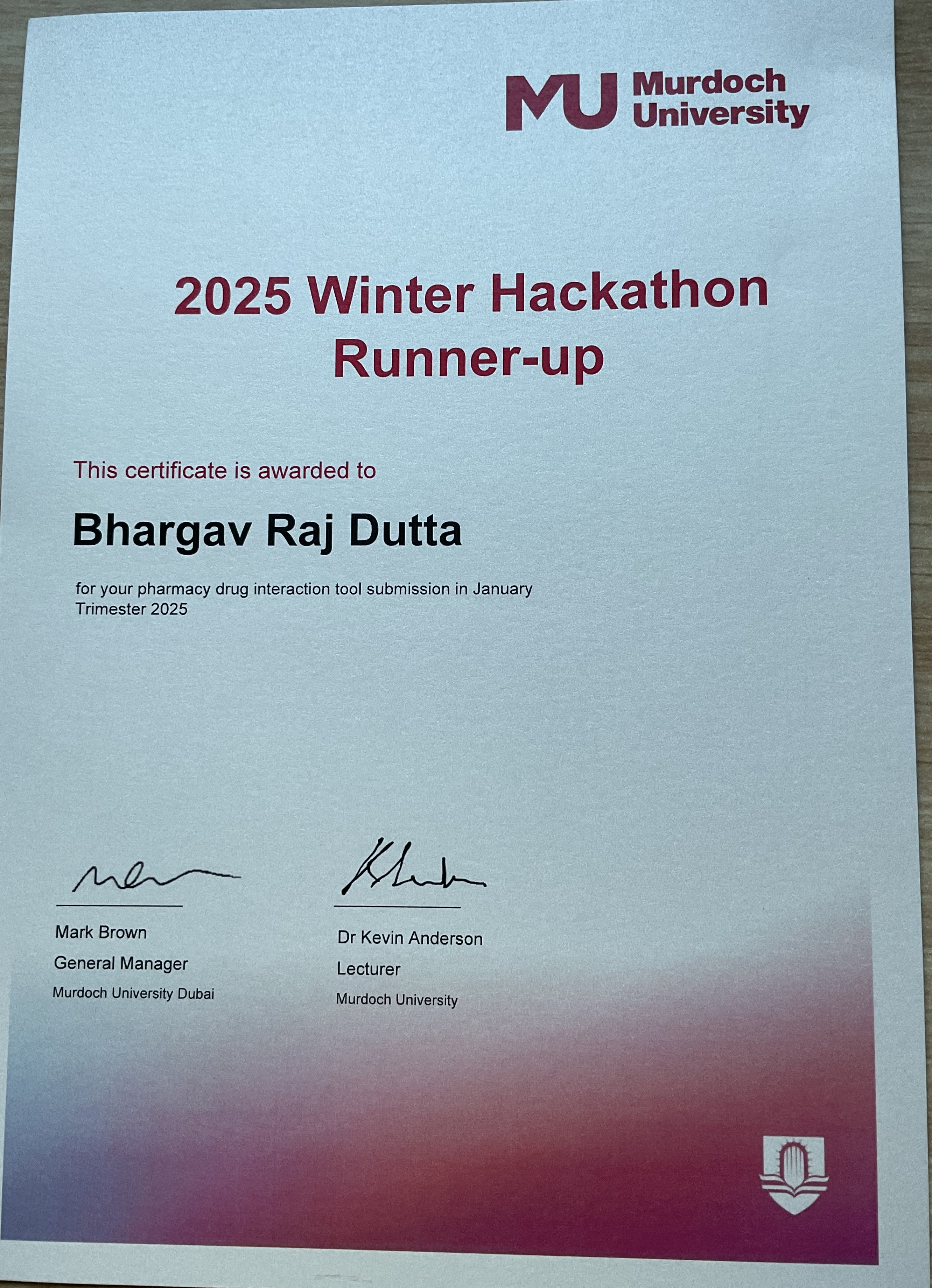 Hackathon Certificate